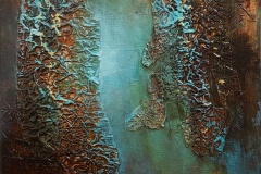 Abstract, blue-green and brown
